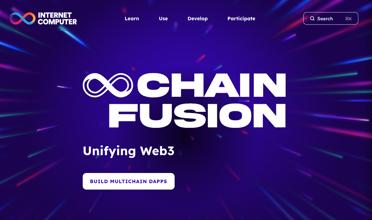 ICP公式/ChainFusionページが開設
